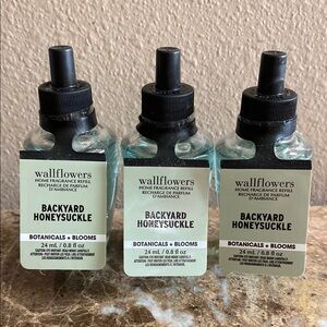 “BACKYARD HONEYSUCKLE” BBW, (3)-Wallflowers Home Fragrance Refills, NWT Sealed